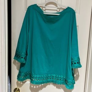 Talbots Turquoise Pima Cotton Top